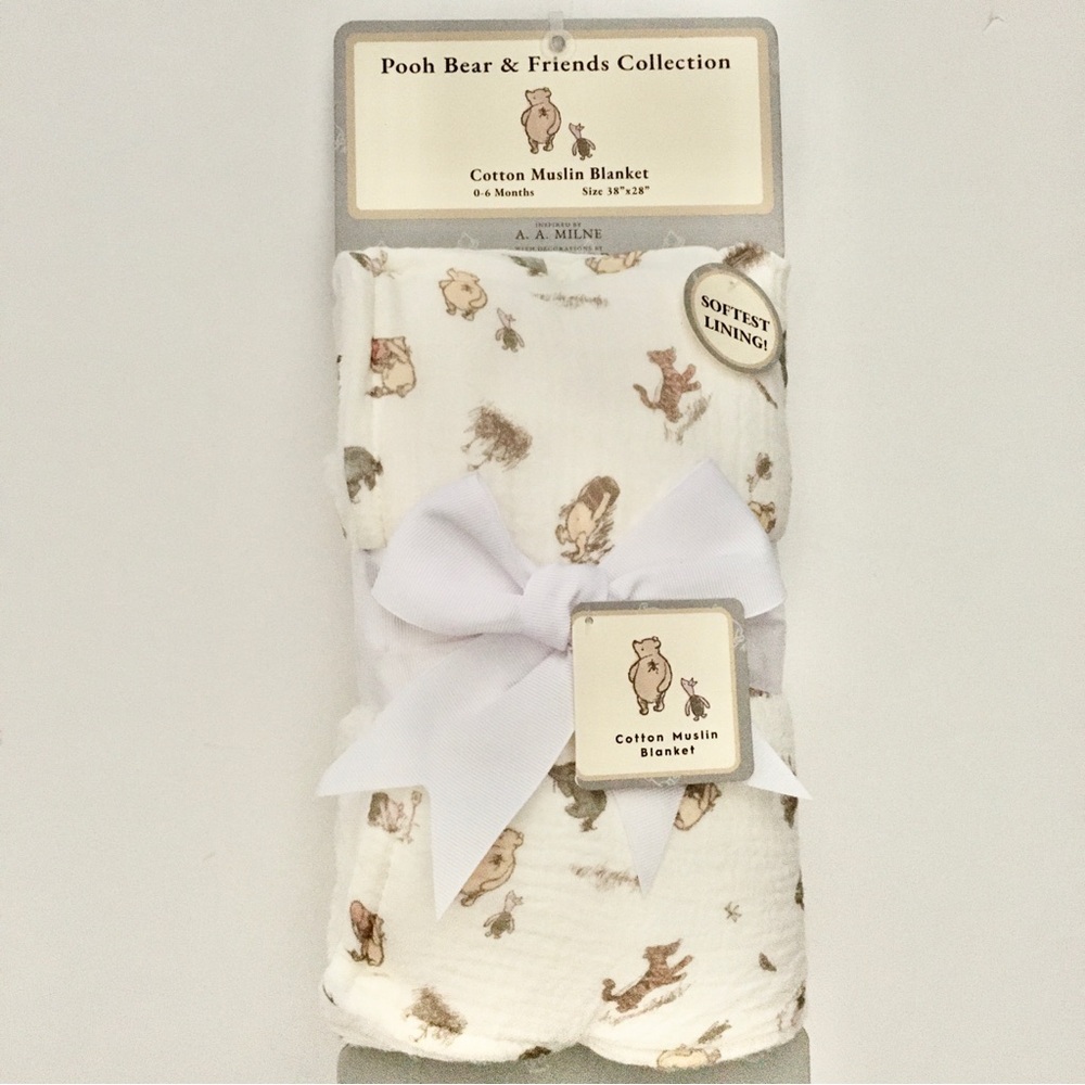 Winnie the Pooh & Friends Cotton Muslin Blanket with Soft Lining NEW